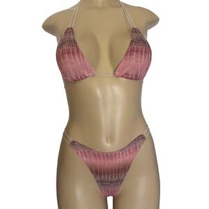 Elegant Pink Ombre Bikini Set exotic Dancewear